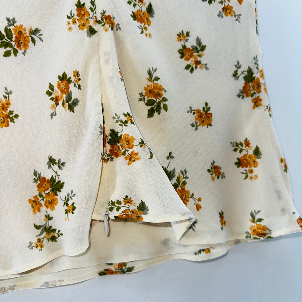 REFORMATION Bettie Floral PREPPY Cap Sleeve HIGH NECK MOCK Top WOMENS 0 XS - Picture 8 of 10